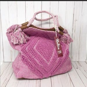 NWT Large Boho Hand Tufted Fashion Tote Bag Purse